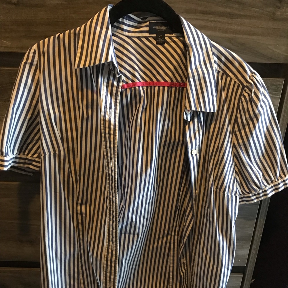 Striped button-down